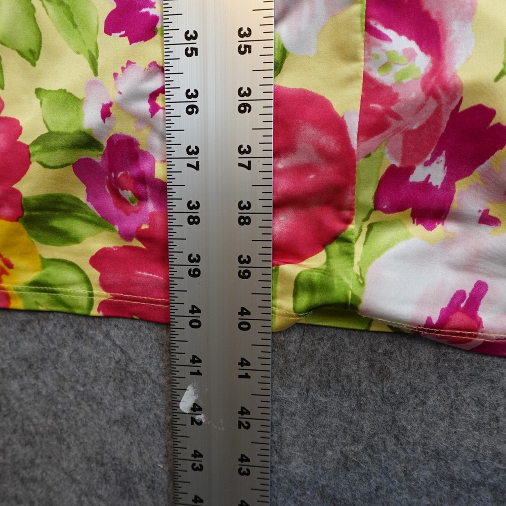 Ralph Lauren Dress Women Small/Medium? Yellow Floral VNeck Sleeveless Midi - Picture 4 of 9